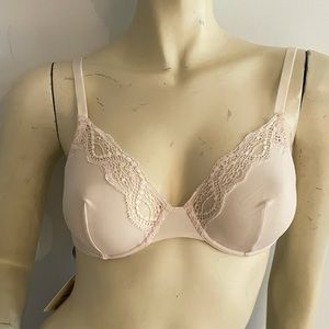 La perla nude underwire bra with lace trim 34